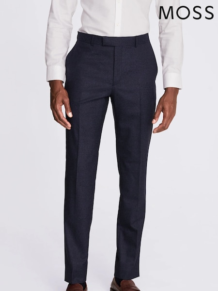 MOSS Royal Blue Slim Fit Flannel Suit: Trousers (M96000) | €200