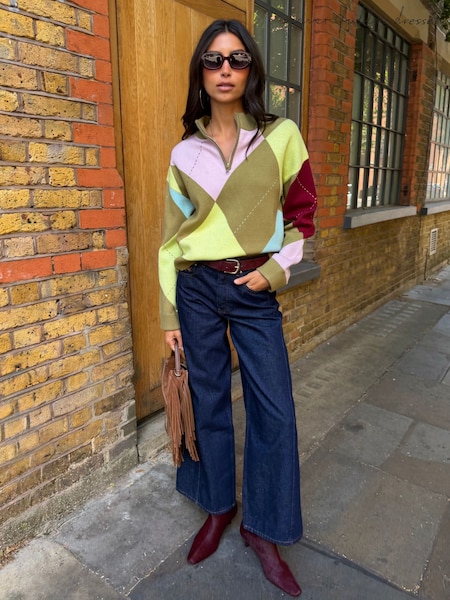 Grün - Never Fully Dressed Argyle Anna Jumper