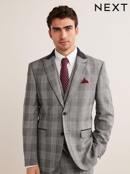 Grey Nova Fides Tailored Fit Check Suit Jacket (M97502) | €66