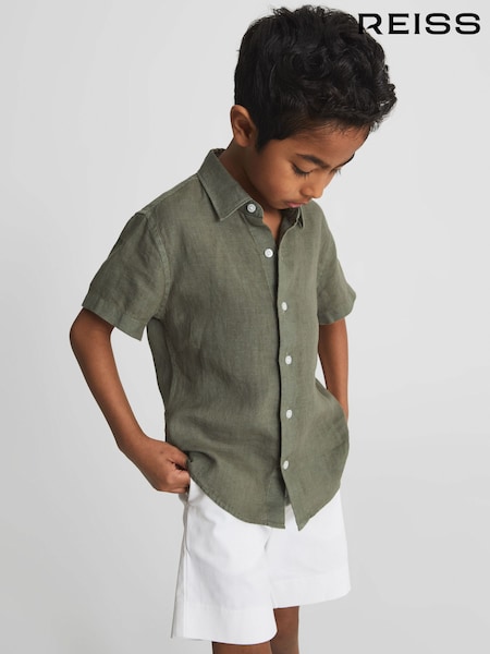 Reiss Holiday Short Sleeve Linen Shirt (M97942) | 281 LEI