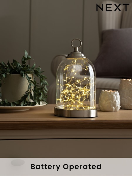 Brushed Chrome Battery Operated Cloche Feature Light (M98188) | €28