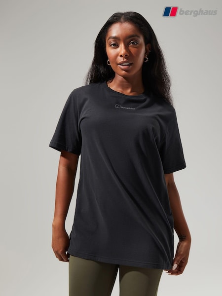 Berghaus Black Womens Boyfriend 100% Cotton Logo Short Sleeve T-Shirt (M98867) | €20