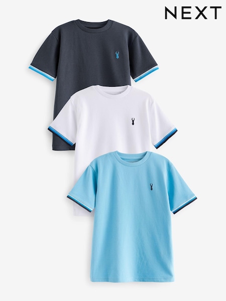 modra/črna - Tipped Short Sleeve T-Shirts 3 Pack (3-16yrs) (M99861) | € 21 - € 27