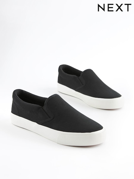 Black Slip-On Canvas Shoes (MWN820) | €12