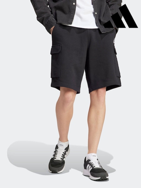 adidas Black Essentials French Terry Cargo 100% Cotton Shorts (MZ0490) | €20