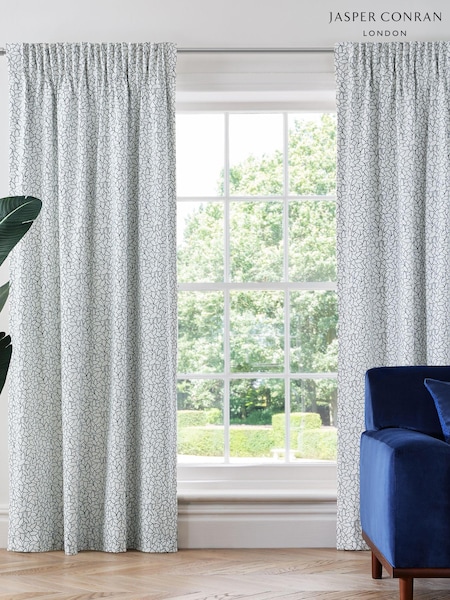 Jasper Conran London Navy Blue Pencil Pleat Blackout Mini Leaf Curtain (MZL103) | €39 - €72