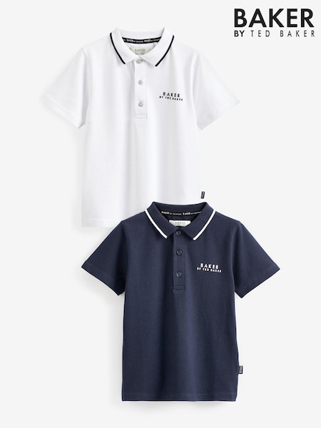 Marineblau/Weiß - Baker by Ted Baker Polo Shirts 2 Pack (N00044) | 44 € - 53 €