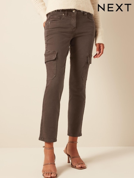 Chocolate Brown Lift, Slim And Shape Slim Cargo Jeans (N00159) | €9