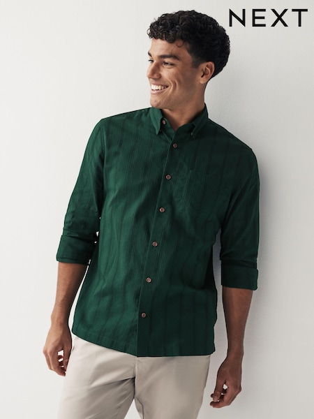Green Textured Long Sleeve Shirt (N00167) | €13