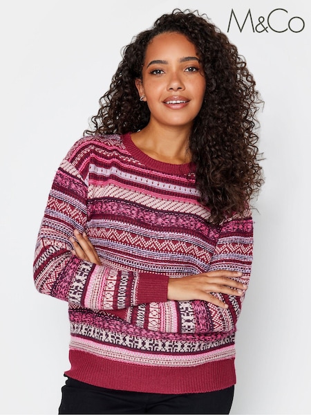 M&Co Pink Fairisle Jumper (N00180) | €21.50