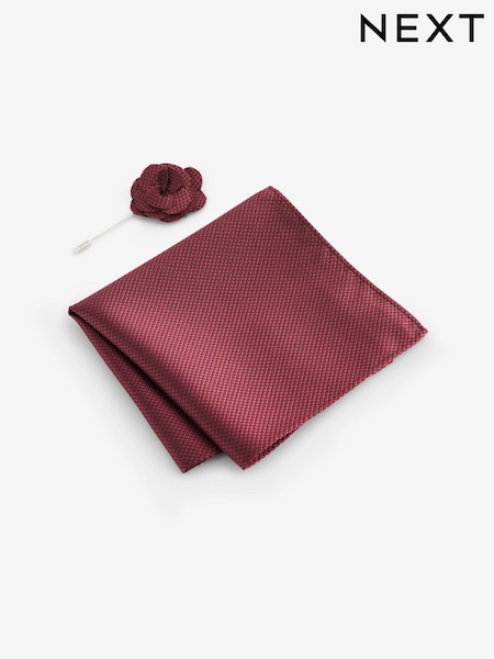 Rose rose - Ensemble carré et pochette en soie texturée (N00269) | € 4