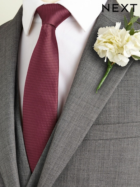 Rose Pink Slim Textured Silk Tie (N00342) | €10