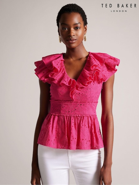 Ted Baker Pink Mazieh Broderie Top (N00684) | €64