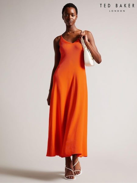 Ted Baker Orange Marrlyy Rib Knit Maxi Dress (N00703) | €102