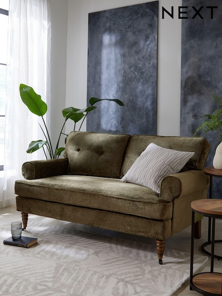 Plush Chenille Dark Moss Green Delia Compact 'Sofa in a Box' (N00732) | €675