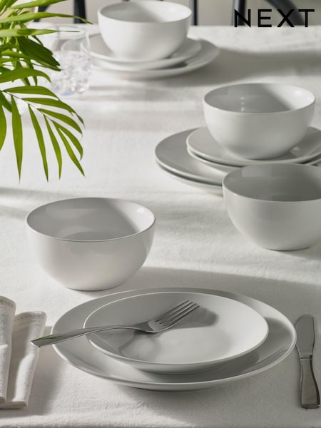 White 12 Piece Nova Small Dinner Set (N01151) | 127 QAR