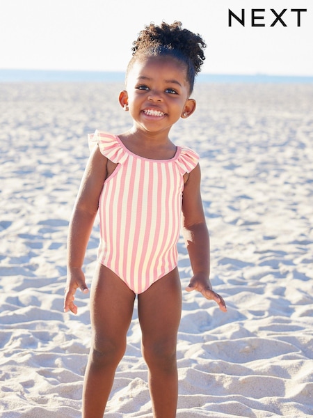 Pink - Frill Sleeve Swimsuit (3mths-7yrs) (N01186) | 11 € - 14 €