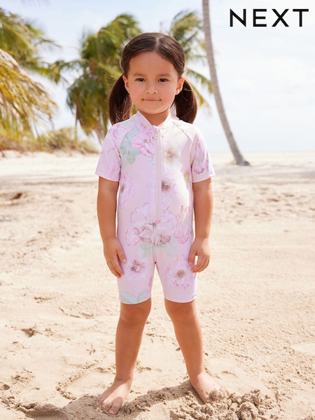 Pink Floral Sunsafe Swimsuit (3mths-7yrs) (N01199) | €18 - €21