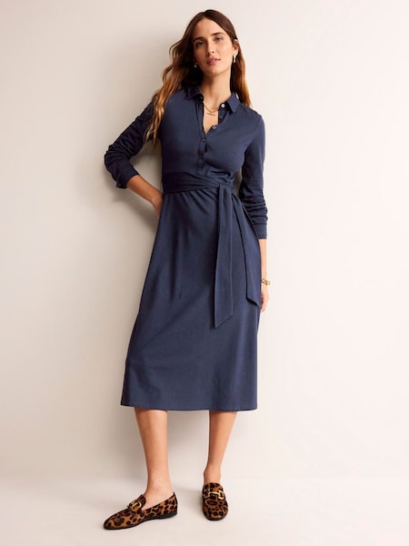 Boden Blue Laura Jersey Midi Shirt Dress (N01308) | €65