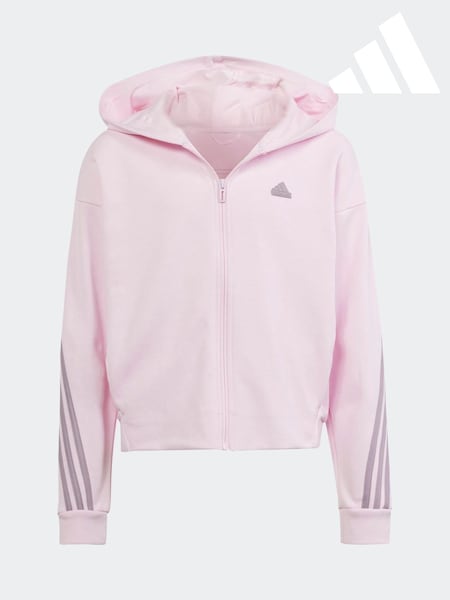 Roz pastel - Adidas Future Icons 3-Dungă Hanocă cu fermoar complet (N01569) | 158 LEI