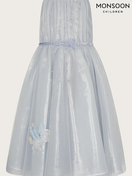 Monsoon Grey Land of Wonder Pegasus Diamante Shimmer Dress (N01904) | € 21 - € 25