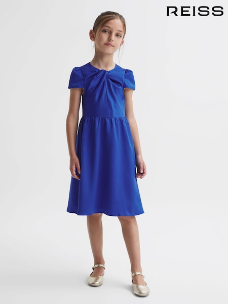 Reiss Blue Maria 9-14 yrs Knot Detail Dress (N01999) | AED547