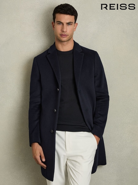 Reiss Gable Wool Blend Single Breasted Epsom Overcoat (N02026) | €499