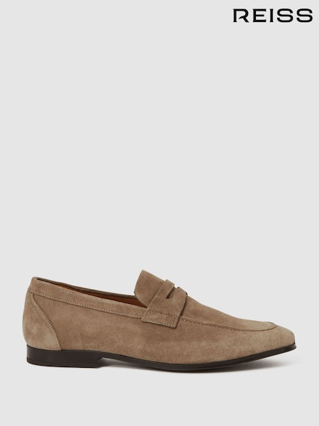 Reiss Stone Bray Suede Slip On Loafers (N02085) | €72