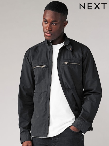 Black Shower Resistant Utility Shacket (N02166) | €16