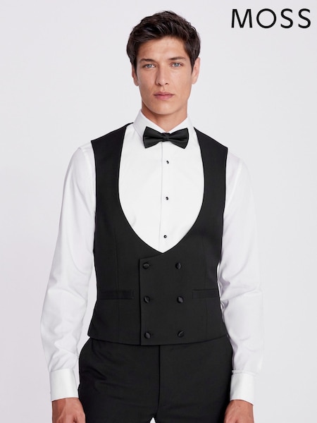 MOSS Black Slim Fit Waistcoat (N02264) | €93