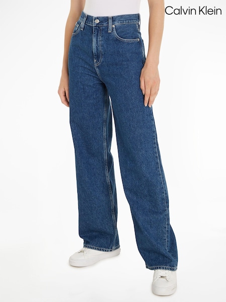 Calvin Klein Blue High Rise Relaxed Jeans (N02271) | €64