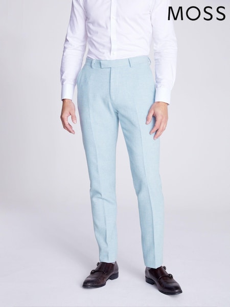 MOSS Blue Tailored Fit Donegal Trousers (N02327) | €57