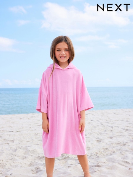 Svetlo roza - Oversized Hooded Towelling Cover-Up (N02401) | € 19 - € 25