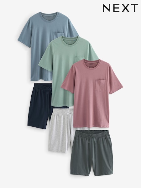 وردي/أخضر/أزرق - Jersey Pyjamas Shorts Set 3 Pack (N02435) | ‏25 ر.ع.‏
