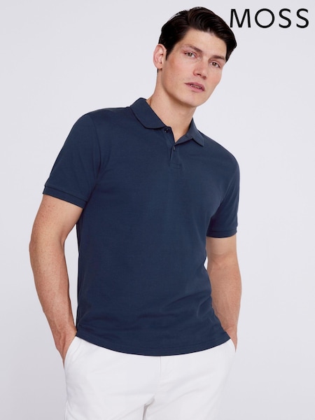 Albastru deschis - Cămașă polo din pichet MOSS (N02458) | 125 LEI