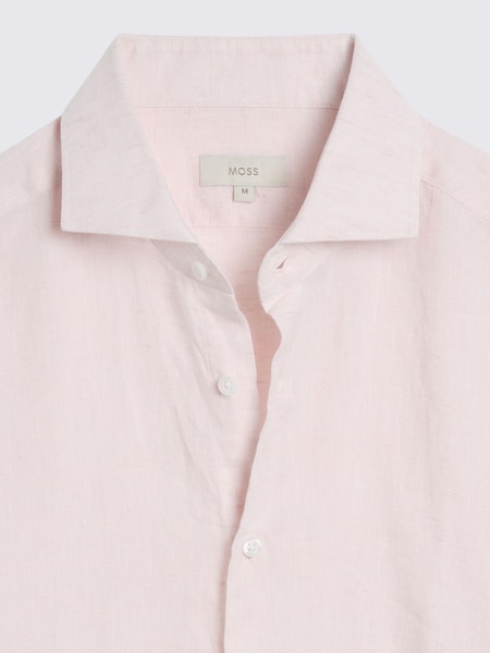 Vaaleanpunainen - Moss Tailored Fit 100% Linen Shirt (N02515) | €95 - €110