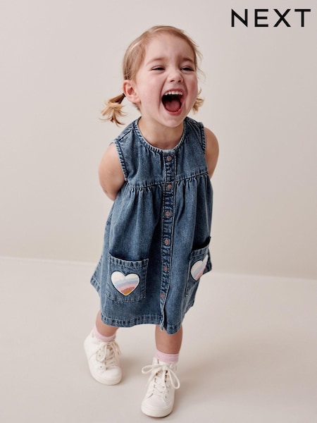 Moder denim - 100% Cotton Heart Detail Dress (3mths-8yrs) (N02825) | € 12 - € 15
