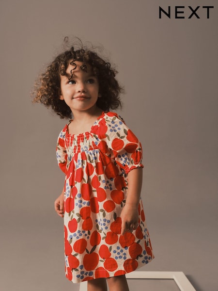 Red Apple Puff Sleeve Dress (3mths-8yrs) (N02833) | €7.50 - €9