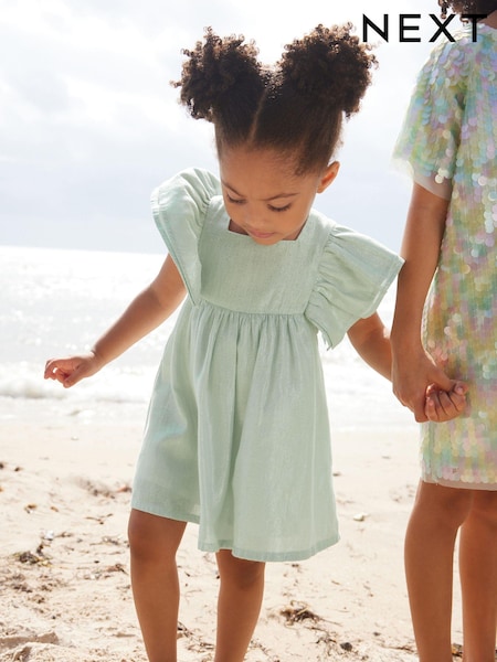 Mint Green Shimmer Party Dress (3mths-8yrs) (N02850) | AED44 - AED53