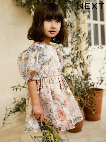 Pink Floral Printed Prom Dress (3mths-10yrs) (N02861) | €21 - €24