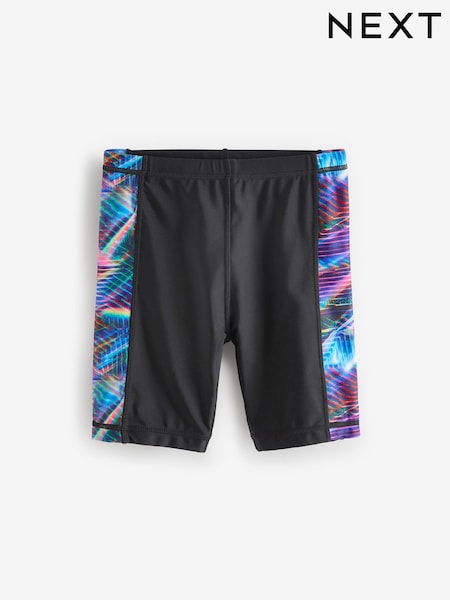 Black/Blue Longer Length Stretch Swim Shorts (3-16yrs) (N04379) | €8 - €14
