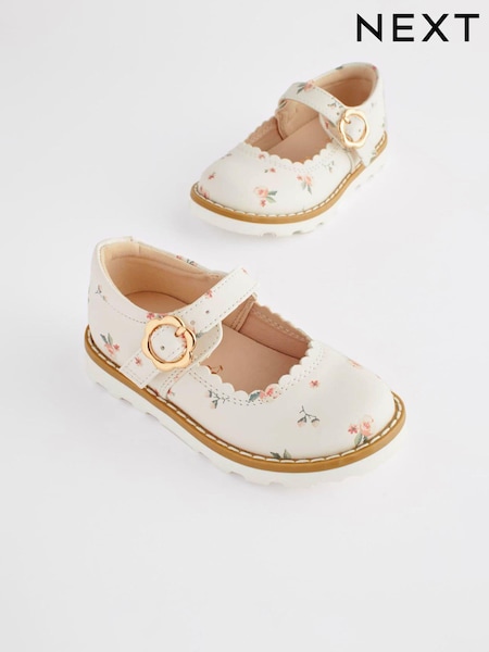 White Floral Mary Jane Shoes (N04385) | $34 - $38