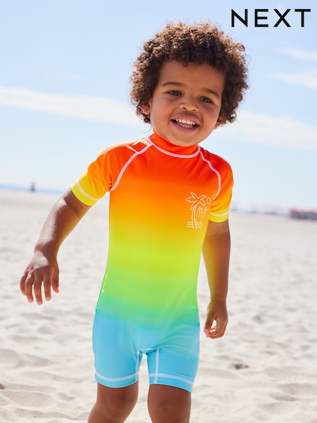 Rainbow Dip Dye Sunsafe All-In-One Swimsuit (3mths-7yrs) (N04684) | $39 - $52
