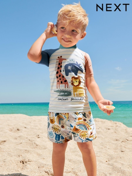 Neutral Safari Sunsafe Top and Shorts Set (3mths-7yrs) (N04690) | €8.50 - €11