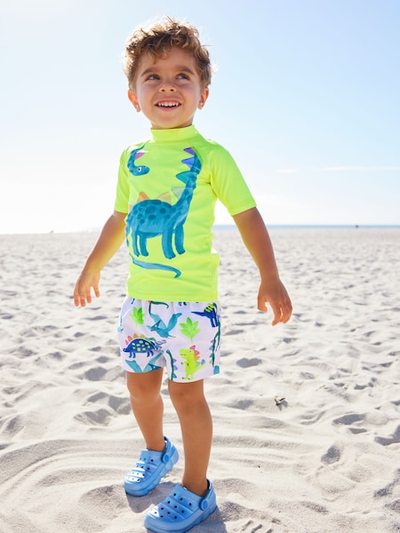 Yellow Dinosaur Sunsafe Top and Shorts Set (3mths-7yrs) (N04692) | €8.50 - €11