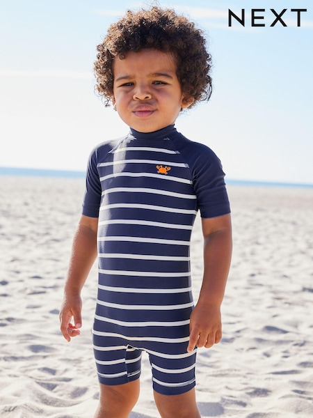 Navy Stripe Sunsafe All-In-One Swimsuit (3mths-7yrs) (N04699) | $19 - $26