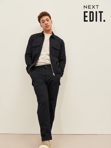Navy Blue EDIT Jersey Shacket (N04707) | €9