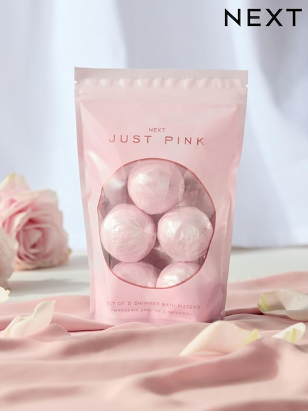 Just Pink Shimmer Bath Fizzers Set of 5 (N04797) | €7.50