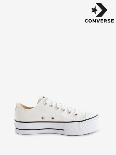 Converse White/Black Huck Taylor All Star Lift Ox Trainers (N04816) | €107