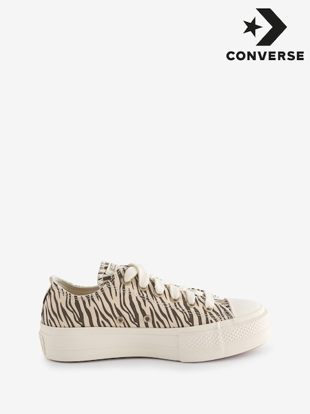 Converse Chuck Taylor All Star Lift Ox Leopard Animal Print Low Top Trainers (N04830) | ‏186 د.إ.‏